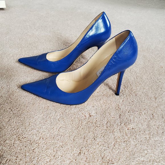 Jimmy Choo Shoes - Jimmy Choo Blue Leather Heels